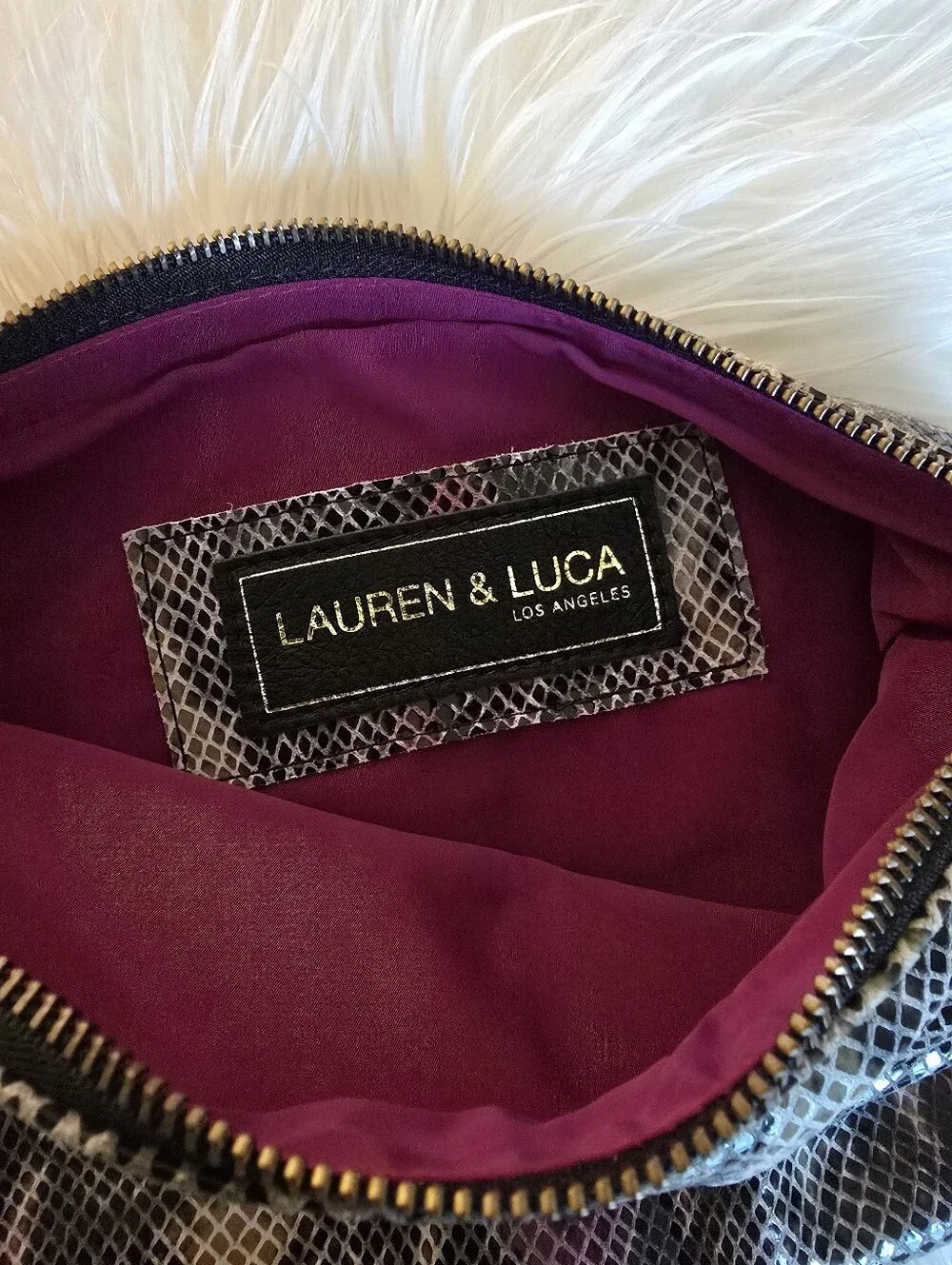 Lauren &Luca Faux Skin Clutch Bag